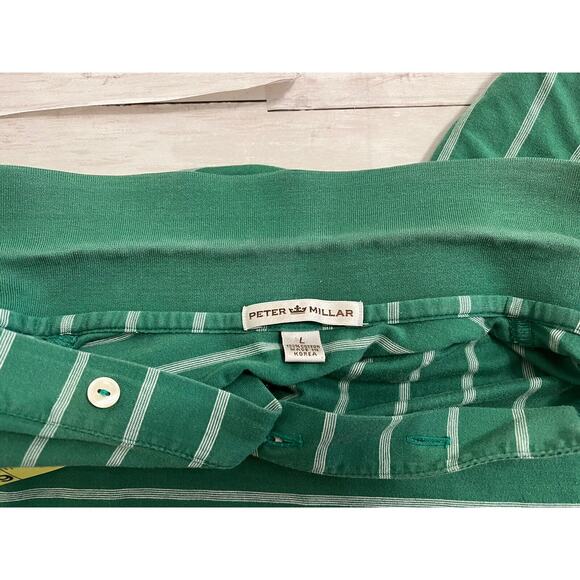 peter millar polo Shirt Lot Of 2 Solid Striped Purple Green Size L - Picture 7 of 12